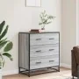 Aparador madera ingeniería y metal gris Sonoma 68x35x76 cm by , Sideboards - Ref: Foro24-848972, Price: 101,82 €, Discount: %