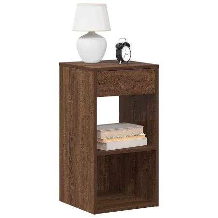 Mesilla de noche con cajón roble marrón 35x34x66,5 cm by , Nightstands - Ref: Foro24-858725, Price: 52,71 €, Discount: %