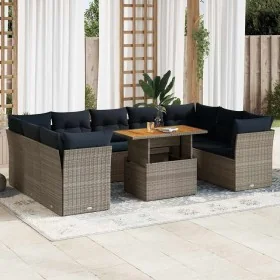 Set de sofás de jardín y cojines 10 pzas ratán sintético gris by , Garden sets - Ref: Foro24-3326973, Price: 778,50 €, Discou...