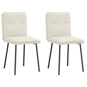 Sillas de comedor 2 unidades terciopelo crema de , Sillas de comedor - Ref: Foro24-4101318, Precio: 88,74 €, Descuento: %