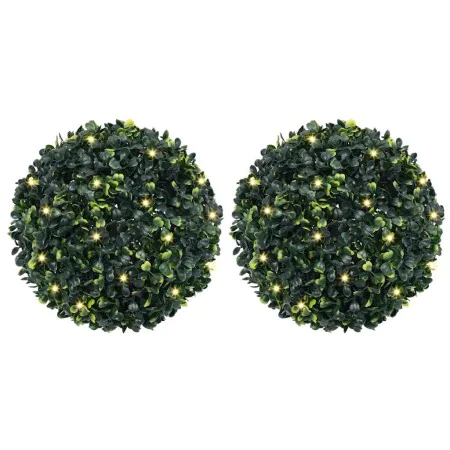 Bolas de boj artificial con luces LED 2 unidades 45 cm by , artificial flora - Ref: Foro24-3335896, Price: 106,78 €, Discount: %