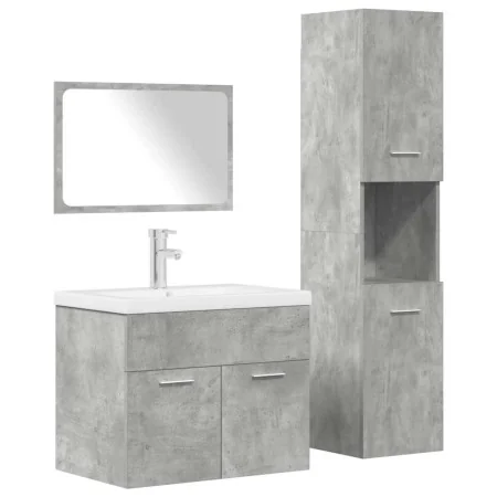 Juego muebles de baño 4 pzas madera contrachapada gris hormigón von , Badezimmermöbel - Ref: Foro24-3324899, Preis: 262,97 €,...
