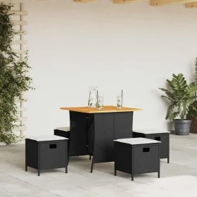 Set de muebles jardín 5 pzas con cojines ratán sintético negro von , Gartensets - Ref: Foro24-365420, Preis: 223,89 €, Rabatt: %