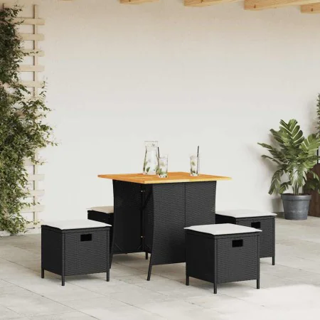 Set de muebles jardín 5 pzas con cojines ratán sintético negro von , Gartensets - Ref: Foro24-365420, Preis: 223,89 €, Rabatt: %