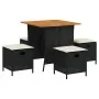 Set de muebles jardín 5 pzas con cojines ratán sintético negro von , Gartensets - Ref: Foro24-365420, Preis: 223,89 €, Rabatt: %
