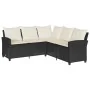 Sofá en forma de L con cojines ratán sintético negro by , Garden sets - Ref: Foro24-365415, Price: 296,93 €, Discount: %