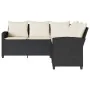 Sofá en forma de L con cojines ratán sintético negro by , Garden sets - Ref: Foro24-365415, Price: 296,93 €, Discount: %