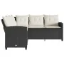 Sofá en forma de L con cojines ratán sintético negro by , Garden sets - Ref: Foro24-365415, Price: 296,93 €, Discount: %