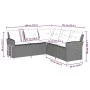 Sofá en forma de L con cojines ratán sintético negro by , Garden sets - Ref: Foro24-365415, Price: 296,93 €, Discount: %