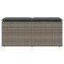 Banco de jardín con cojín ratán sintético gris 110x40x44 cm de , Bancos de jardín - Ref: Foro24-4104147, Precio: 104,23 €, De...
