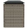 Banco de jardín con cojín ratán sintético gris 110x40x44 cm de , Bancos de jardín - Ref: Foro24-4104147, Precio: 104,23 €, De...