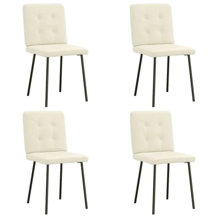 Sillas de comedor 4 unidades terciopelo crema de , Sillas de comedor - Ref: Foro24-3315166, Precio: 197,08 €, Descuento: %