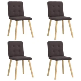 Sillas de comedor 4 unidades tela marrón oscuro by , dining chairs - Ref: Foro24-3315172, Price: 193,14 €, Discount: %