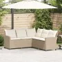 Sofá en forma de L con cojines ratán sintético beige by , Garden sets - Ref: Foro24-365417, Price: 327,96 €, Discount: %