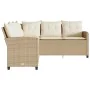 Sofá en forma de L con cojines ratán sintético beige by , Garden sets - Ref: Foro24-365417, Price: 327,96 €, Discount: %