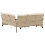 Sofá en forma de L con cojines ratán sintético beige by , Garden sets - Ref: Foro24-365417, Price: 327,96 €, Discount: %
