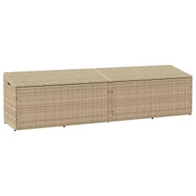 Caja de almacenaje jardín ratán beige 220x50x58 cm von , Aufbewahrungsboxen für den Außenbereich - Ref: Foro24-4104077, Preis...