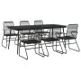 Garten-Essgruppe 7-teilig aus schwarzem PVC-Rattan von vidaXL, Gartensets - Ref: Foro24-3060271, Preis: 525,21 €, Rabatt: %