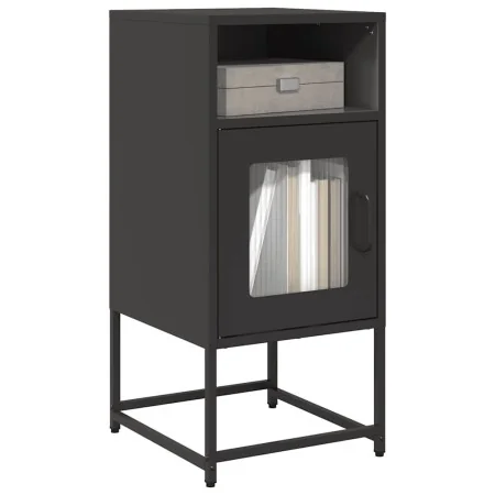 Mesita de noche acero laminado en frío negro 36x39x78 cm de , Aparadores - Ref: Foro24-853410, Precio: 58,07 €, Descuento: %