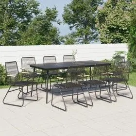9-piece black PVC rattan garden dining set by vidaXL, Garden sets - Ref: Foro24-3060272, Price: 673,62 €, Discount: %