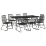 Juego de comedor de jardín 9 piezas ratán PVC negro de vidaXL, Conjuntos de jardín - Ref: Foro24-3060272, Precio: 627,55 €, D...