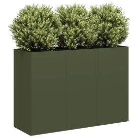 Jardinera de acero laminado en frío verde oliva 120x40x80 cm von , Töpfe und Pflanzgefäße - Ref: Foro24-860720, Preis: 149,42...