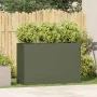 Jardinera de acero laminado en frío verde oliva 120x40x80 cm de , Maceteros y jardineras - Ref: Foro24-860720, Precio: 149,42...