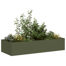 Jardinera acero verde oliva 200x80x40 cm von , Töpfe und Pflanzgefäße - Ref: Foro24-860755, Preis: 112,43 €, Rabatt: %