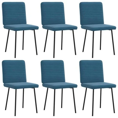 Sillas de comedor 6 unidades terciopelo azul de , Sillas de comedor - Ref: Foro24-3315513, Precio: 248,17 €, Descuento: %