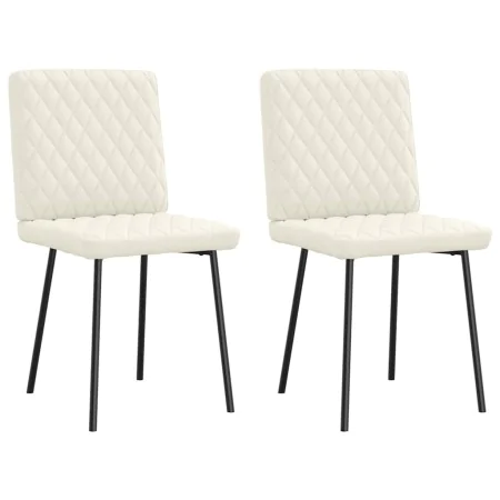 Sillas de comedor 2 unidades terciopelo crema de , Sillas de comedor - Ref: Foro24-4101112, Precio: 86,39 €, Descuento: %