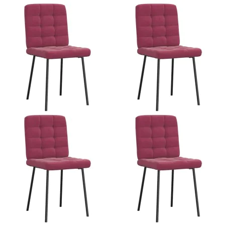 Sillas de comedor 4 unidades terciopelo rojo tinto von , Essstühle - Ref: Foro24-3315185, Preis: 169,88 €, Rabatt: %