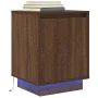 Mesilla de noche con luces LED roble marrón 38x34x50 cm by , Nightstands - Ref: Foro24-861277, Price: 48,24 €, Discount: %
