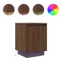 Mesilla de noche con luces LED roble marrón 38x34x50 cm by , Nightstands - Ref: Foro24-861277, Price: 48,24 €, Discount: %