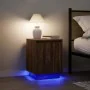 Mesilla de noche con luces LED roble marrón 38x34x50 cm by , Nightstands - Ref: Foro24-861277, Price: 48,24 €, Discount: %