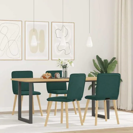 Sillas de comedor 4 unidades tela verde oscuro by , dining chairs - Ref: Foro24-3315325, Price: 200,61 €, Discount: %