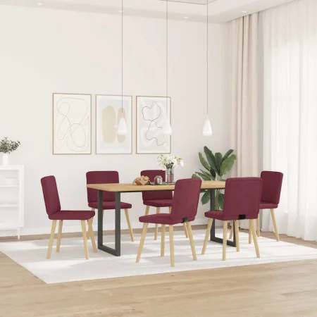 Sillas de comedor 6 unidades tela rojo tinto by , dining chairs - Ref: Foro24-3315570, Price: 292,29 €, Discount: %