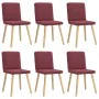 Sillas de comedor 6 unidades tela rojo tinto by , dining chairs - Ref: Foro24-3315570, Price: 292,29 €, Discount: %
