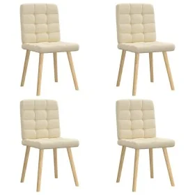 Sillas de comedor 4 unidades tela color crema by , dining chairs - Ref: Foro24-3315198, Price: 202,28 €, Discount: %