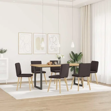 Sillas de comedor 6 unidades tela marrón oscuro by , dining chairs - Ref: Foro24-3315629, Price: 316,25 €, Discount: %