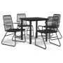 Juego de comedor de jardín 5 piezas ratán PVC negro by vidaXL, Garden sets - Ref: Foro24-3060274, Price: 319,04 €, Discount: %