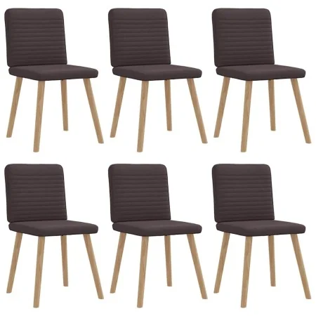 Sillas de comedor 6 unidades tela marrón oscuro de , Sillas de comedor - Ref: Foro24-3315518, Precio: 296,49 €, Descuento: %