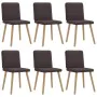 Sillas de comedor 6 unidades tela marrón oscuro de , Sillas de comedor - Ref: Foro24-3315518, Precio: 296,49 €, Descuento: %