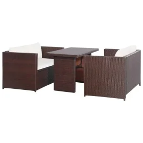 Set muebles de jardín 3 pzas con cojines ratán sintético marrón by , Garden sets - Ref: Foro24-43914, Price: 358,11 €, Discou...