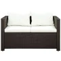 Set muebles de jardín 3 pzas con cojines ratán sintético marrón de , Conjuntos de jardín - Ref: Foro24-43914, Precio: 358,10 ...