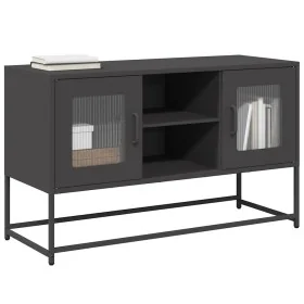 Mueble para TV de acero negro 100,5x39x60,5 cm von , TV-Möbel - Ref: Foro24-853380, Preis: 86,32 €, Rabatt: %