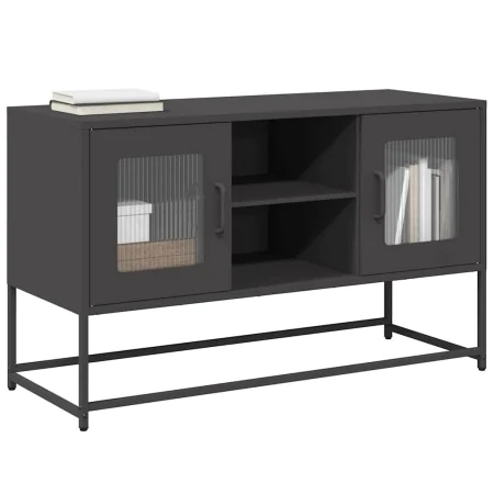 Mueble para TV de acero negro 100,5x39x60,5 cm von , TV-Möbel - Ref: Foro24-853380, Preis: 86,32 €, Rabatt: %