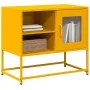 Mueble para TV de acero amarillo mostaza 68x39x60,5 cm de , Muebles TV - Ref: Foro24-853389, Precio: 68,64 €, Descuento: %