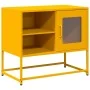 Mueble para TV de acero amarillo mostaza 68x39x60,5 cm de , Muebles TV - Ref: Foro24-853389, Precio: 68,64 €, Descuento: %
