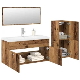 Juego de muebles de baño 4 piezas madera ingeniería envejecida von , Badezimmermöbel - Ref: Foro24-3328917, Preis: 372,12 €, ...