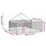 Caseta perros exterior con corral 5x3x1,9 m acero galvanizado by , Dog kennels - Ref: Foro24-3329243, Price: 234,58 €, Discou...